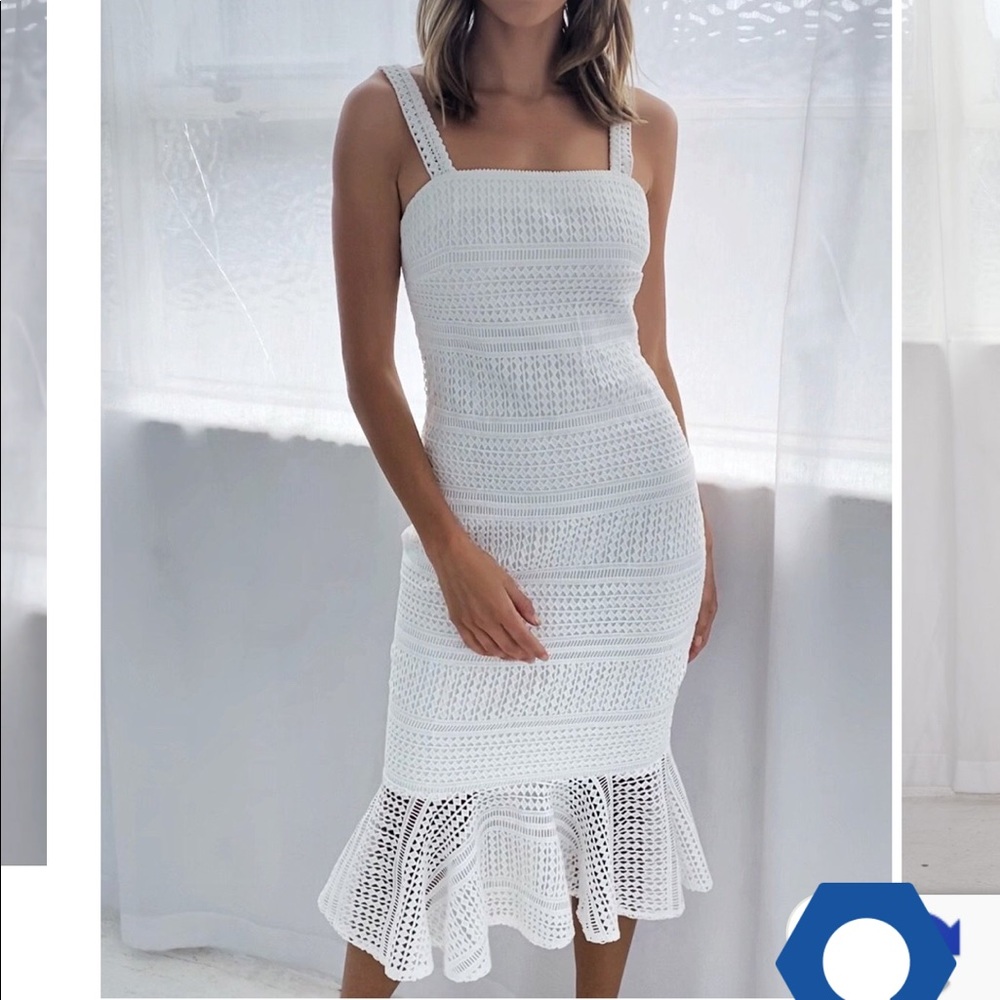 JAUS white fitted dress